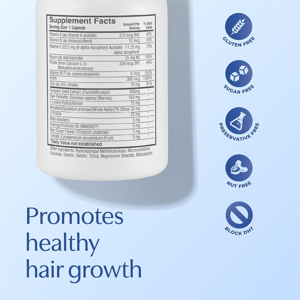 BosleyMD Suplementos saludables para el crecimiento del cabello con bloqueadores DHT para mujeres y hombres para un cabello más grueso, más lleno y más fuerte, suministro de 1 a 2 meses