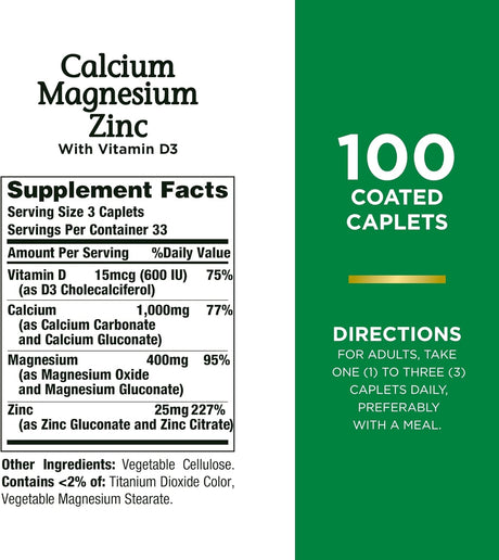Suplementos Alimenticios  de calcio y magnesio y zinc