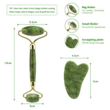 Juego de rodillo de jade y Gua Sha masajeador Deciniee