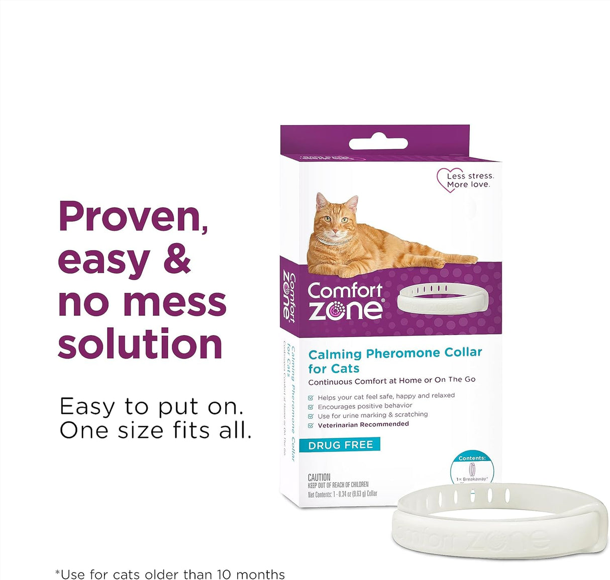 Collar calmante para gatos Comfort Zone color blanco