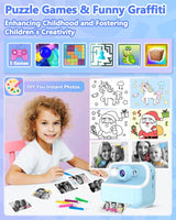 Cámara instantánea para niños, HD con papel fotográfico y SD