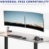 Soporte de Monitor Doble VIVO, Pared, Brazo Telescópico, MOUNT-TS38B
