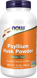 Psyllium Husk Powder 12 oz, NOW Foods, Fibra Soluble, No-GMO