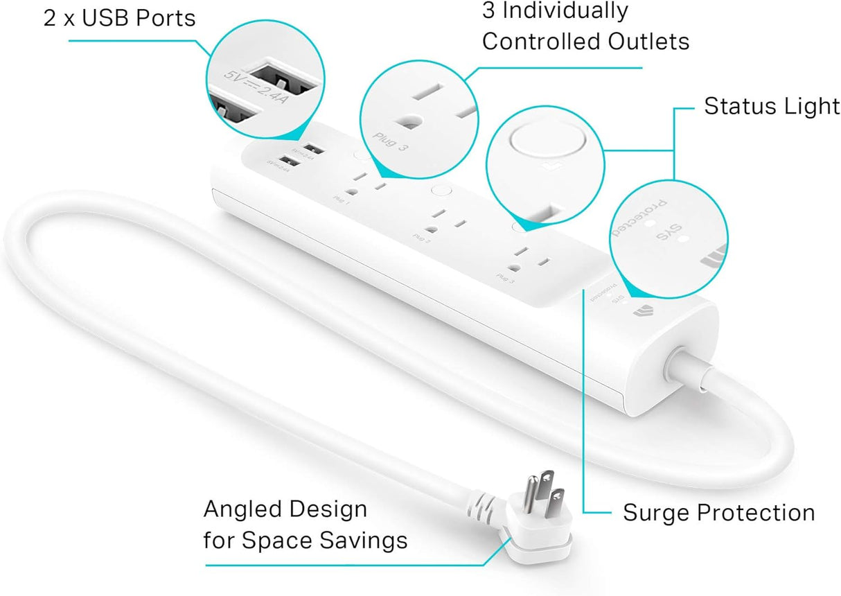 Kasa Smart Regleta de alimentación KP303, protector sobretensiones