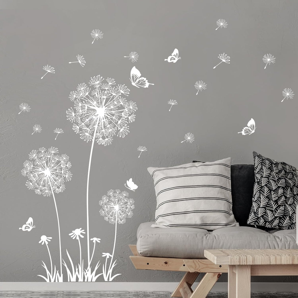 Pegatinas de Pared Dandelion de Supzone con Flores y Mariposas