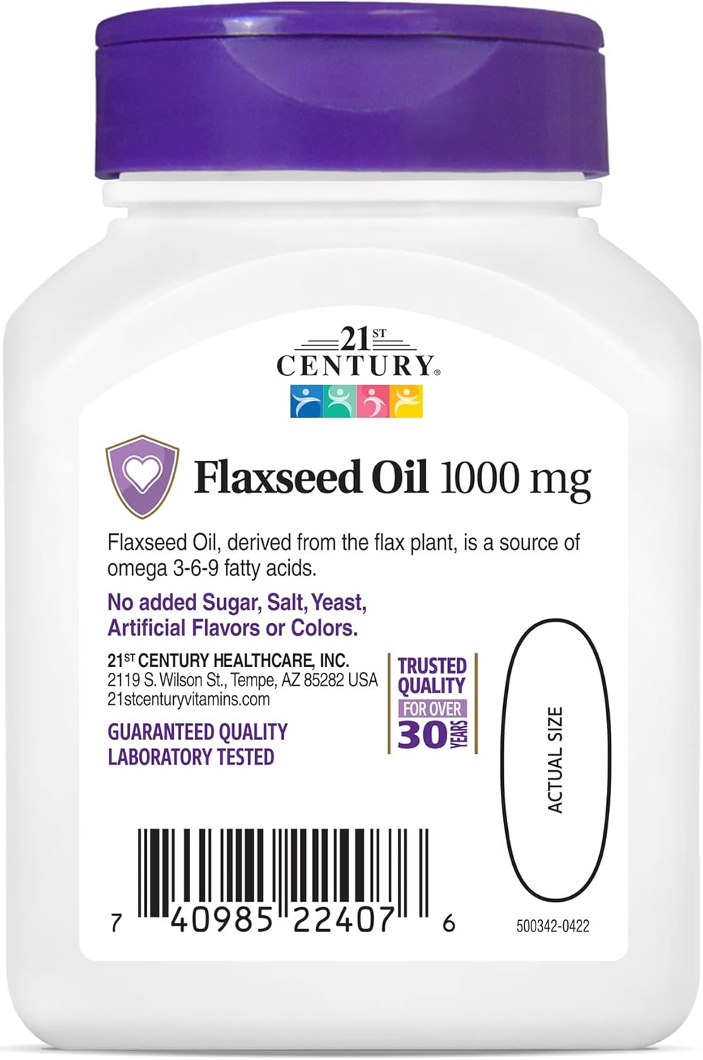 Aceite de Linaza 1000 mg 60 Gelatinas Blandas, 21st Century