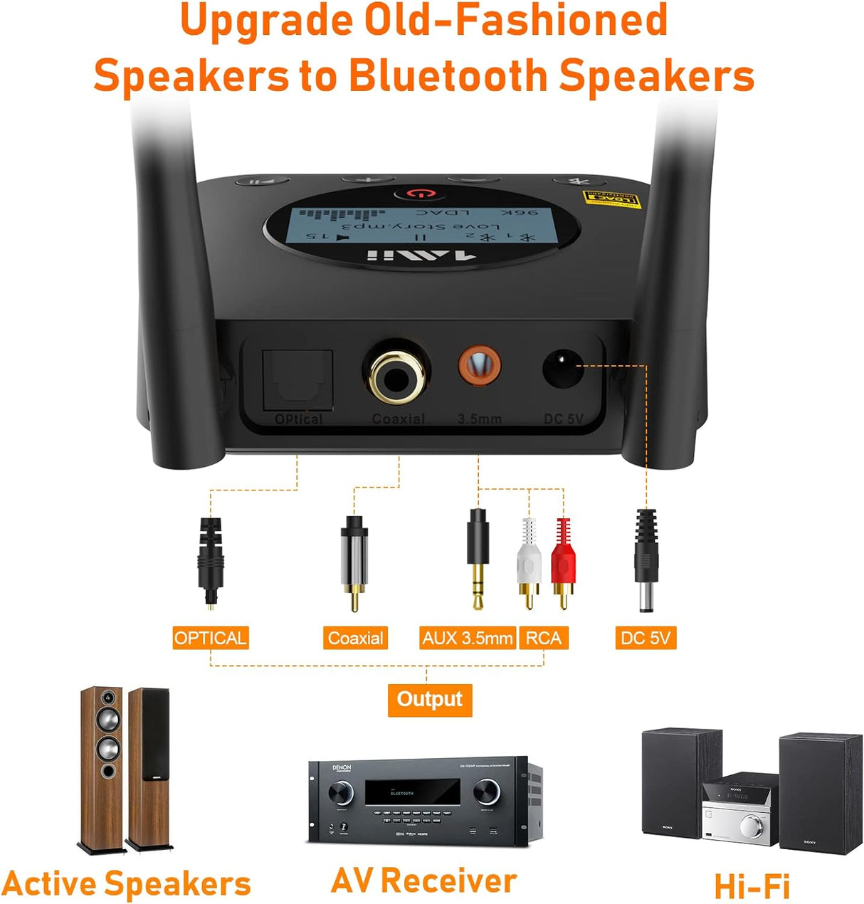 Receptor Bluetooth adaptador de audio inalámbrico Bluetooth