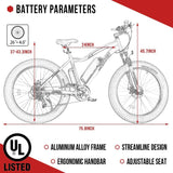 Bicicleta eléctrica ECOTRIC 26” 500W, batería extraíble, montaña