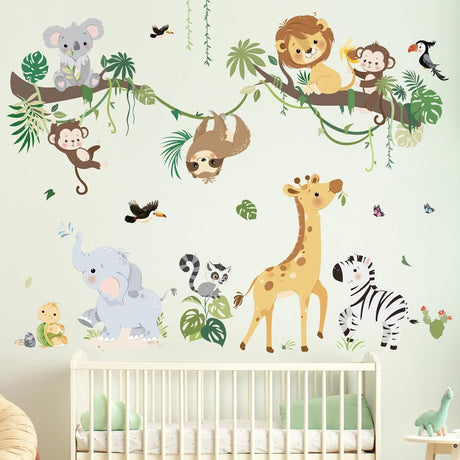 Decalmile Stickers Animales Selva para Habitaciones Infantiles