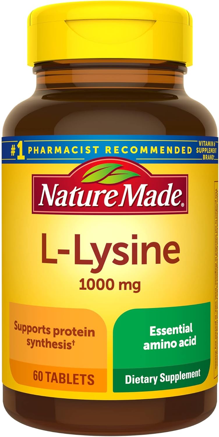 L-Lisina 1000 mg, Suplemento Dietético, Nature Made, 60 Tablas