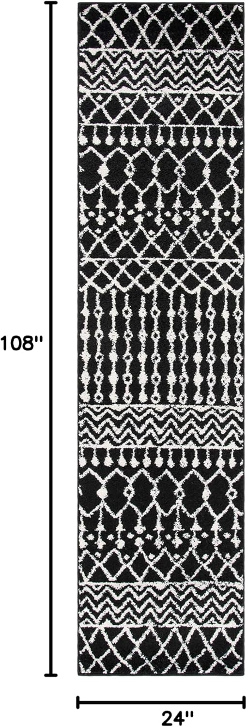 Alfombra Runner Tulum - Diseño Boho Marroquí, Fácil Cuidado, TUL270Z