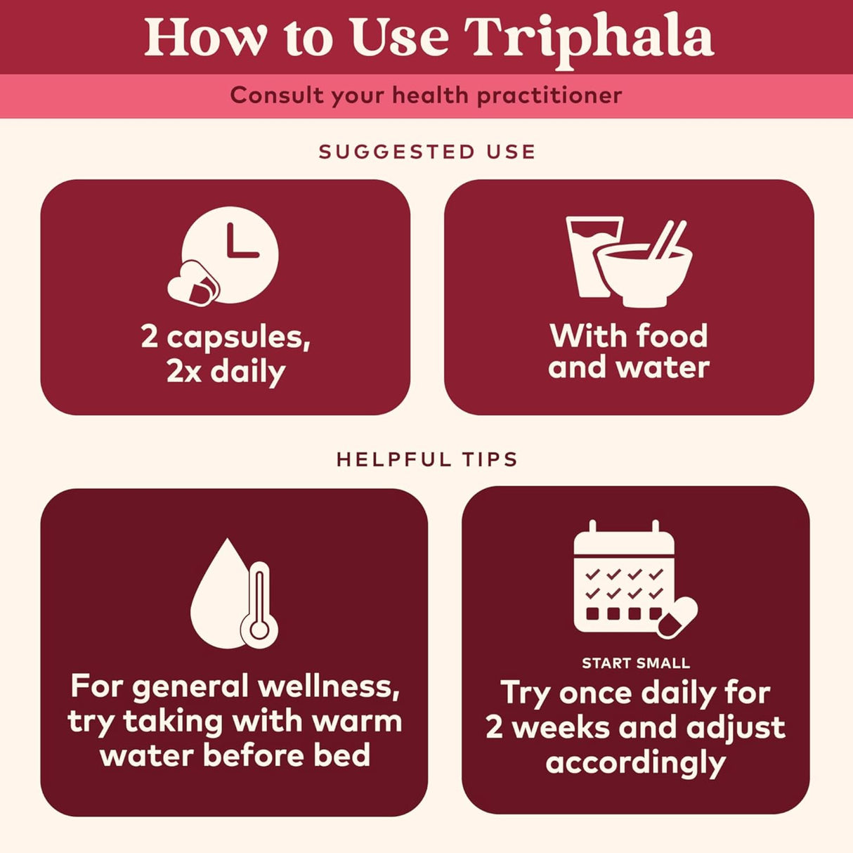 Cápsulas orgánicas de Triphala - Suplemento herbal vegano, adaptógeno