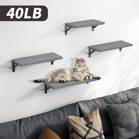 Estantes Flotantes YGEOMER, Madera, 4 Piezas, Decoración Hogar