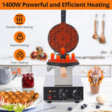 Máquina de Waffles Bubble, Eléctrica, 1400W, Doble Cara, 2023
