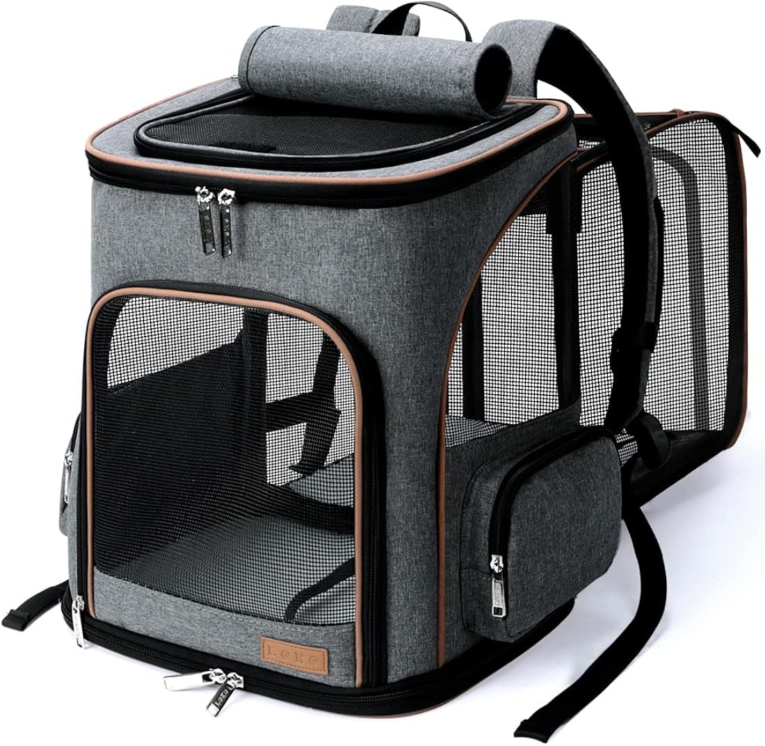 Mochila transportadora para gatos expandible para gatos