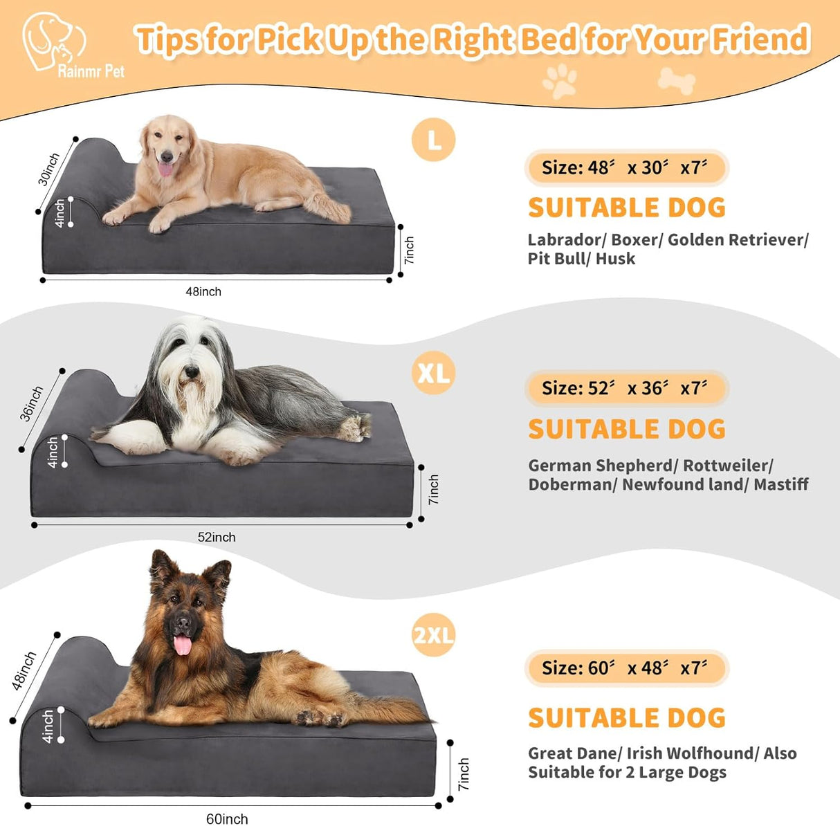 Cama ortopédica para perros grandes - resistente al agua, 7