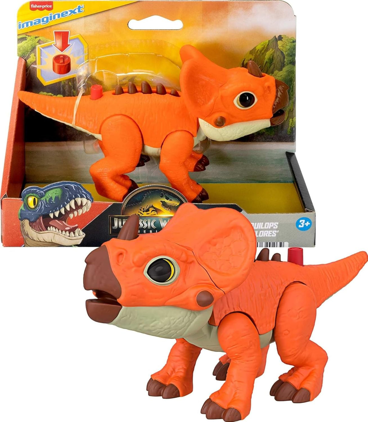 Dinosaur Imaginext Fisher-Price Jurassic World con movimiento y espinas 7.75