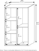 Estantería reversible con 5 cubos - Furinno 11069WH/PI