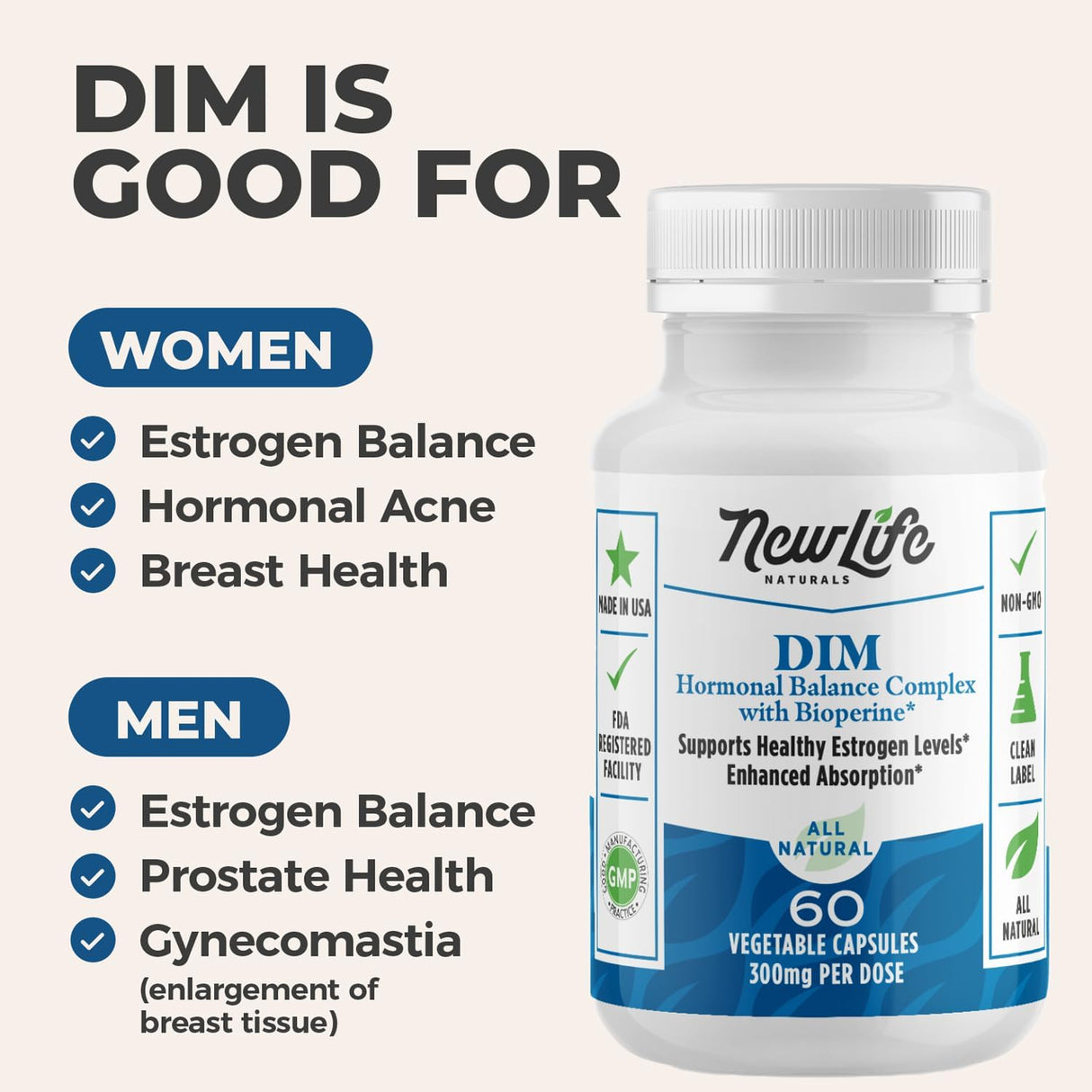 Suplemento para mujeres y hombres NewLife Naturals