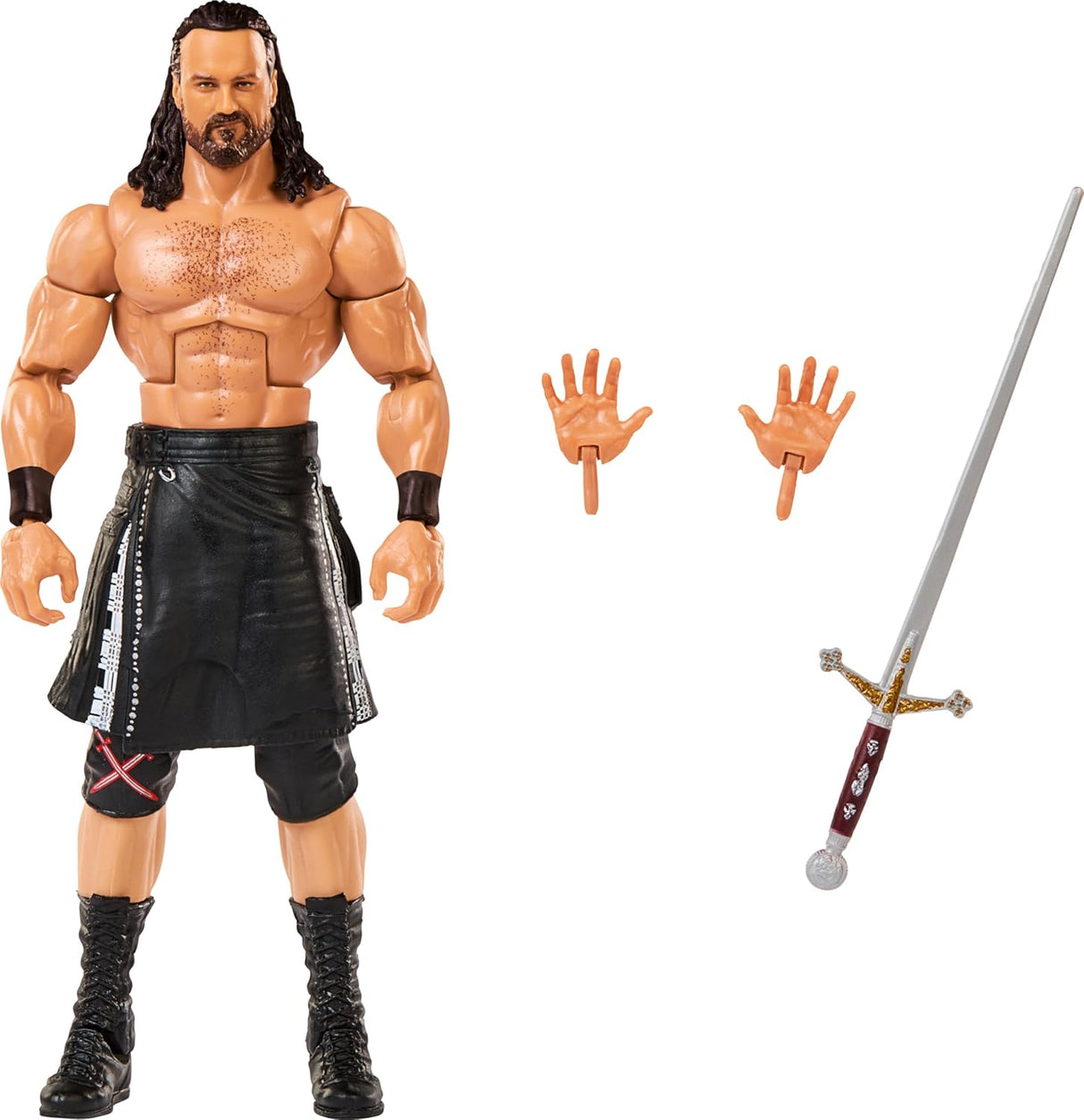 Figura de Acción Drew McIntyre Elite - Mattel, 6 pulgadas, Detalle