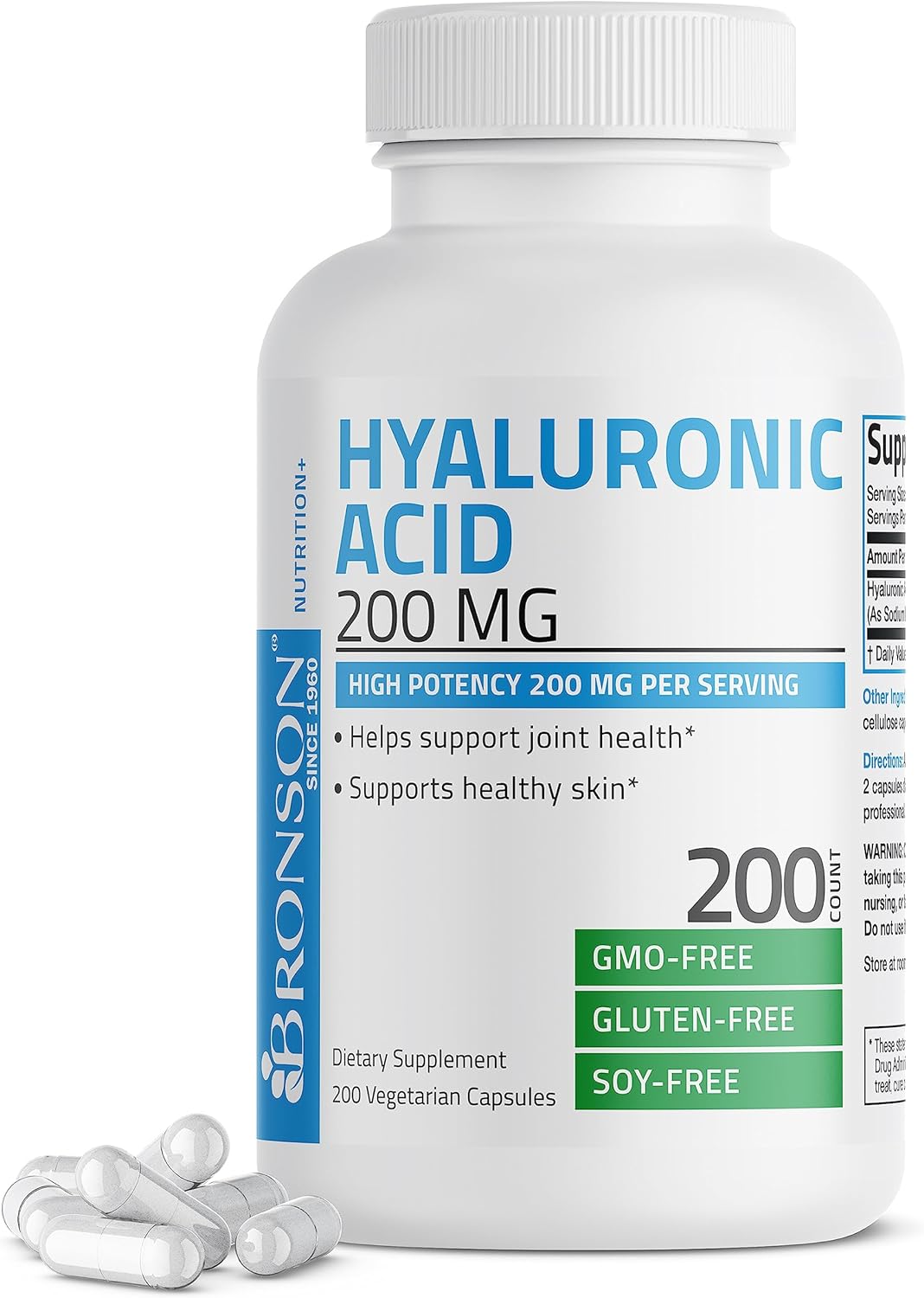 Bronson Ácido hialurónico 200 mg de alta potencia