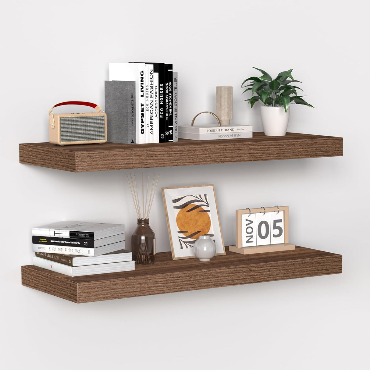 Estantes Flotantes de Madera - Fun Memories, 24x9x1.6, 2Pack