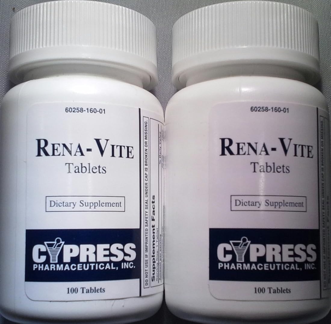 [Paquete de 2] Suplemento dietético renal Rena-vite® 100 Ct.