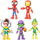 Figuras de Acción Spidey, Marvel, 5 Piezas, 4 Pulgadas, Exclusivo