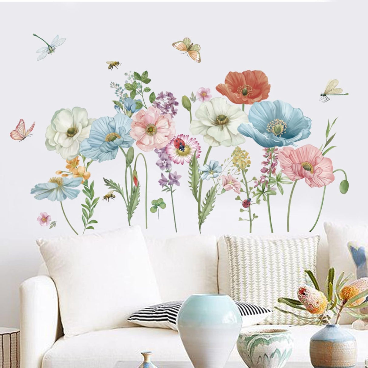 Stickers de Poppy Floral Wondever para Paredes - Peel and Stick