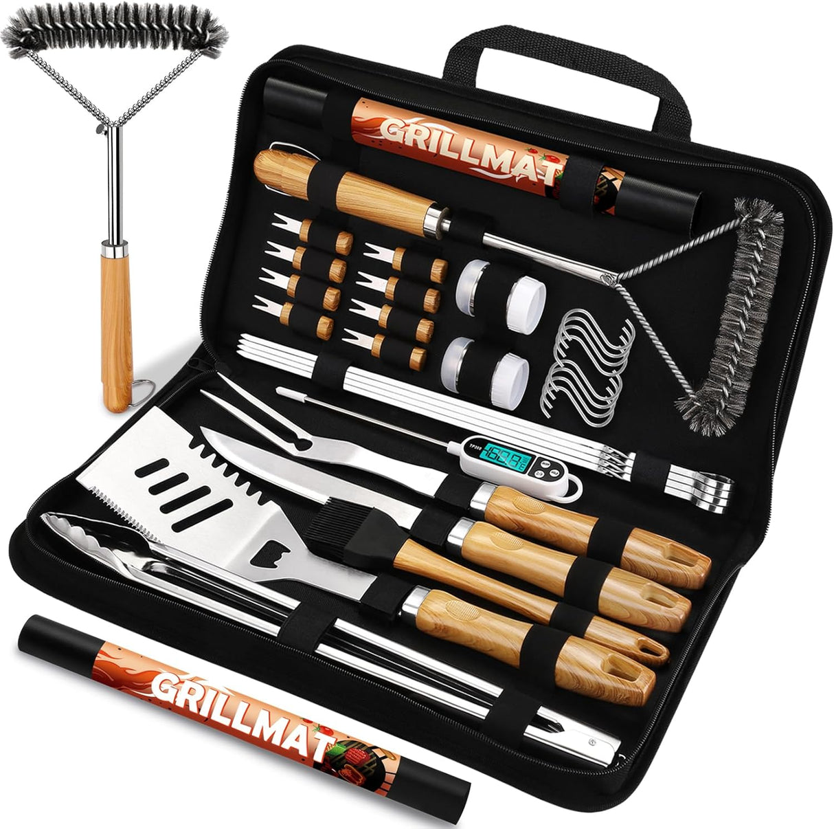Set de 31 piezas de accesorios de parrilla de acero inoxidable