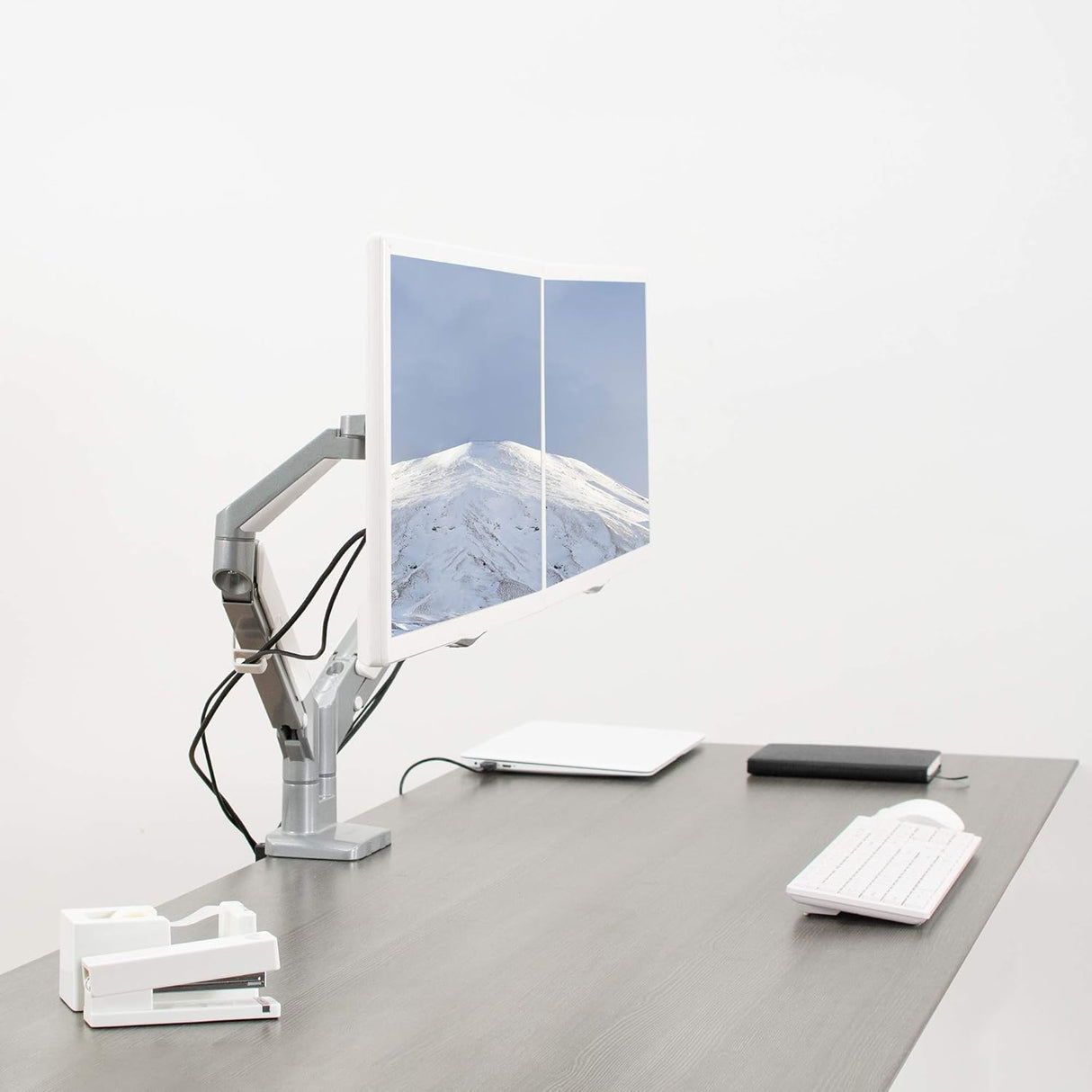 Soporte Doble para Monitores VIVO, Brazo Neumático STAND-V200A