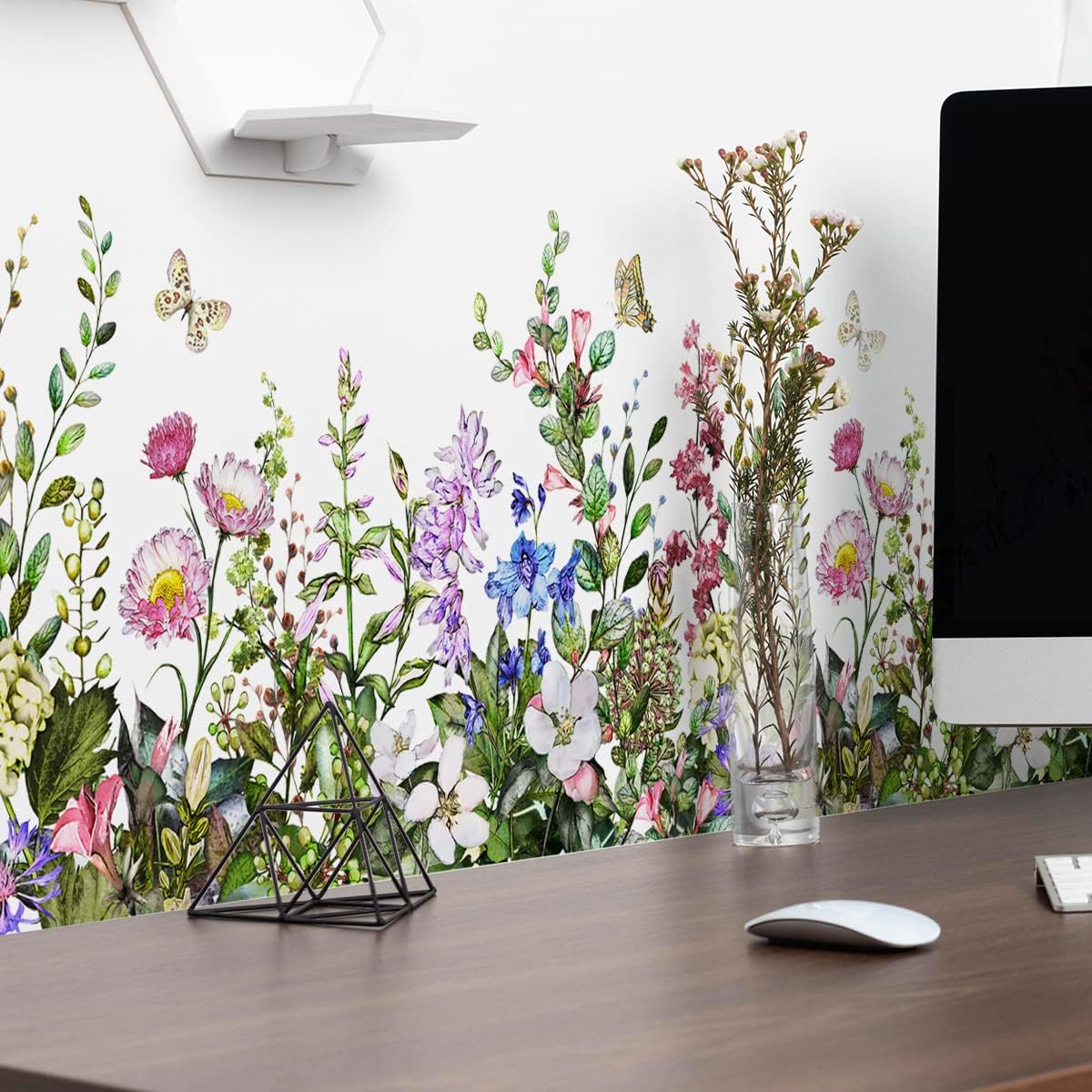 Vinilos Pared Flores y Mariposas Stickers Decorativos 60x90cm