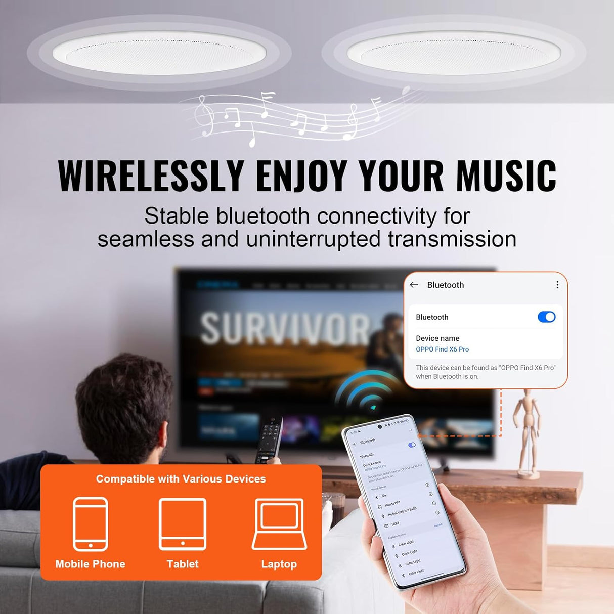 Altavoces de Techo Bluetooth VEVOR 150W, 6.5'', 8Ω, 89dB