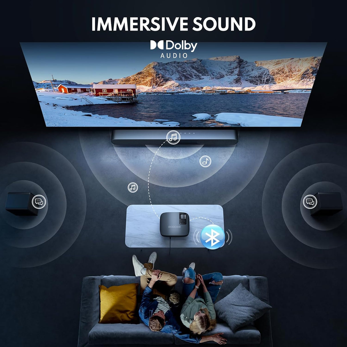 Proyector GooDee 4K WiFi Bluetooth, Mini FHD 1080P, YG600 Plus