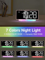 Reloj despertador digital moderno, pantalla LED, volumen ajustable