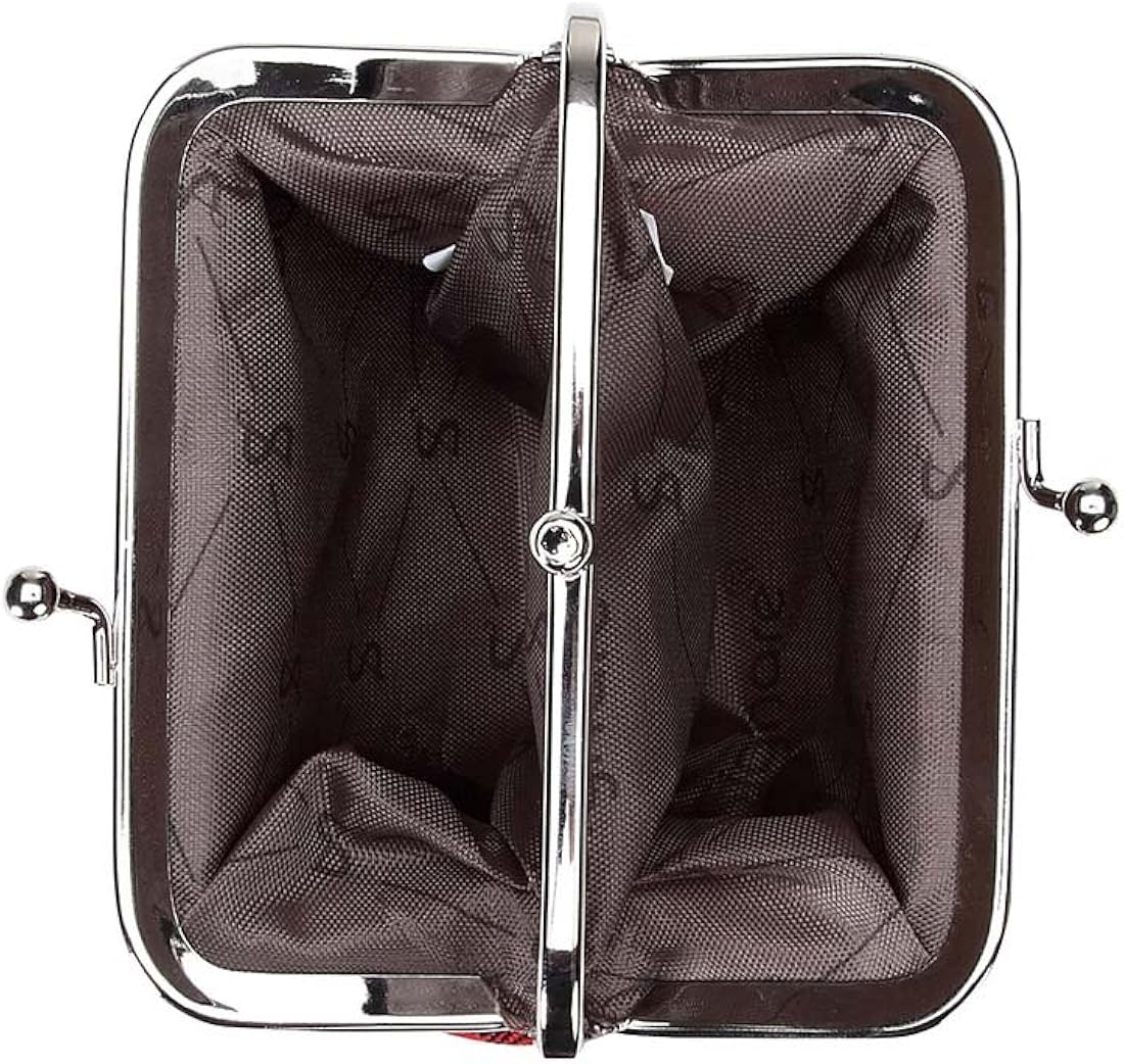Signare Tapiz doble bolsillo cambio bolsa beso cerradura monedero para mujer, Azteca
