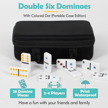 Dominó DAILYLIFE para Niños, Doble 6, 28 Fichas, 4 Trays
