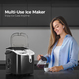 Máquina de Hielo Crzoe, 26Lbs/24H, 9 Cubos en 6 Min, Auto-Limpieza