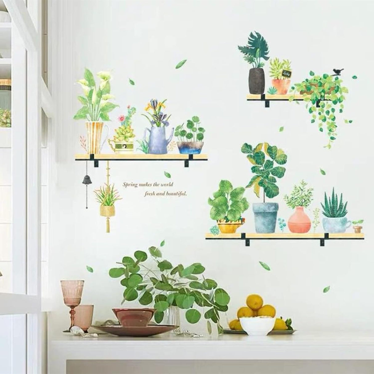 ROFARSO Pegatinas de Pared Plantas Tropicales 42.9'' x 40.2