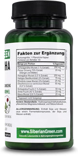 Suplemento Raíz de Ashwagandha orgánica con astrágalo 60 cáp