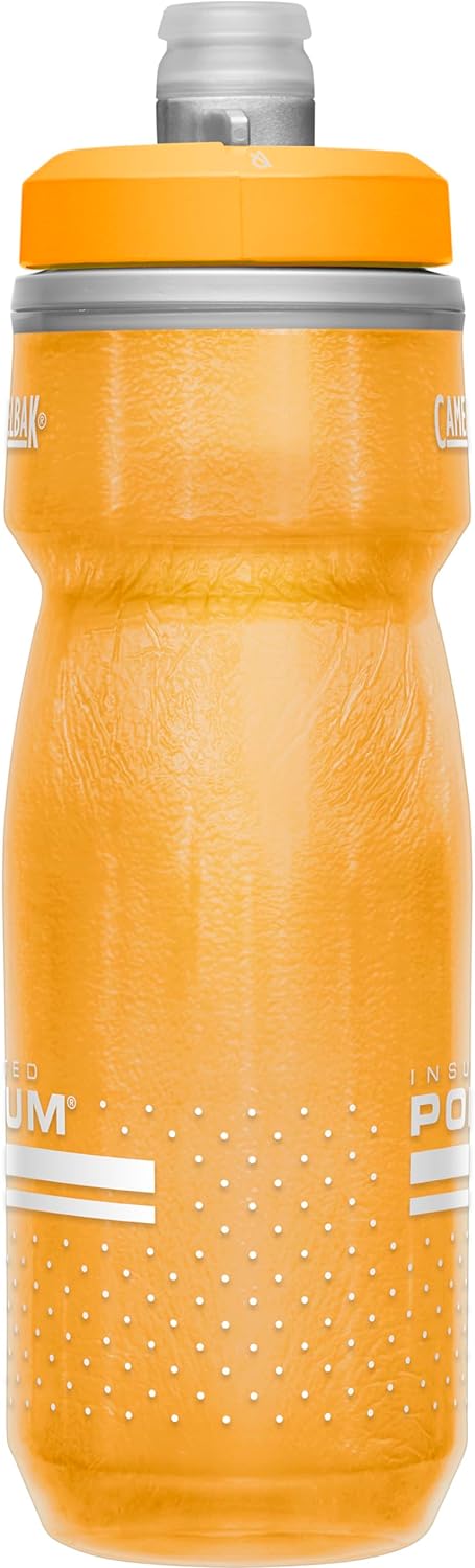 CamelBak Podium Chill Botella de agua aislada para bicicleta, botella fácil de apretar, se adapta a la mayoría de jaulas de bicicleta, 21 onzas, naranja