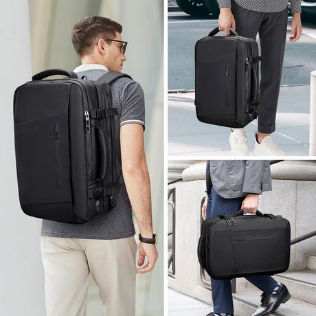 Mochila de viaje para laptop y puerto USB resistente al agua