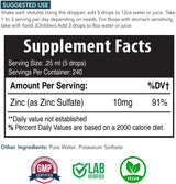 Suplementos Alimenticios Forma de sulfato de zinc vegano