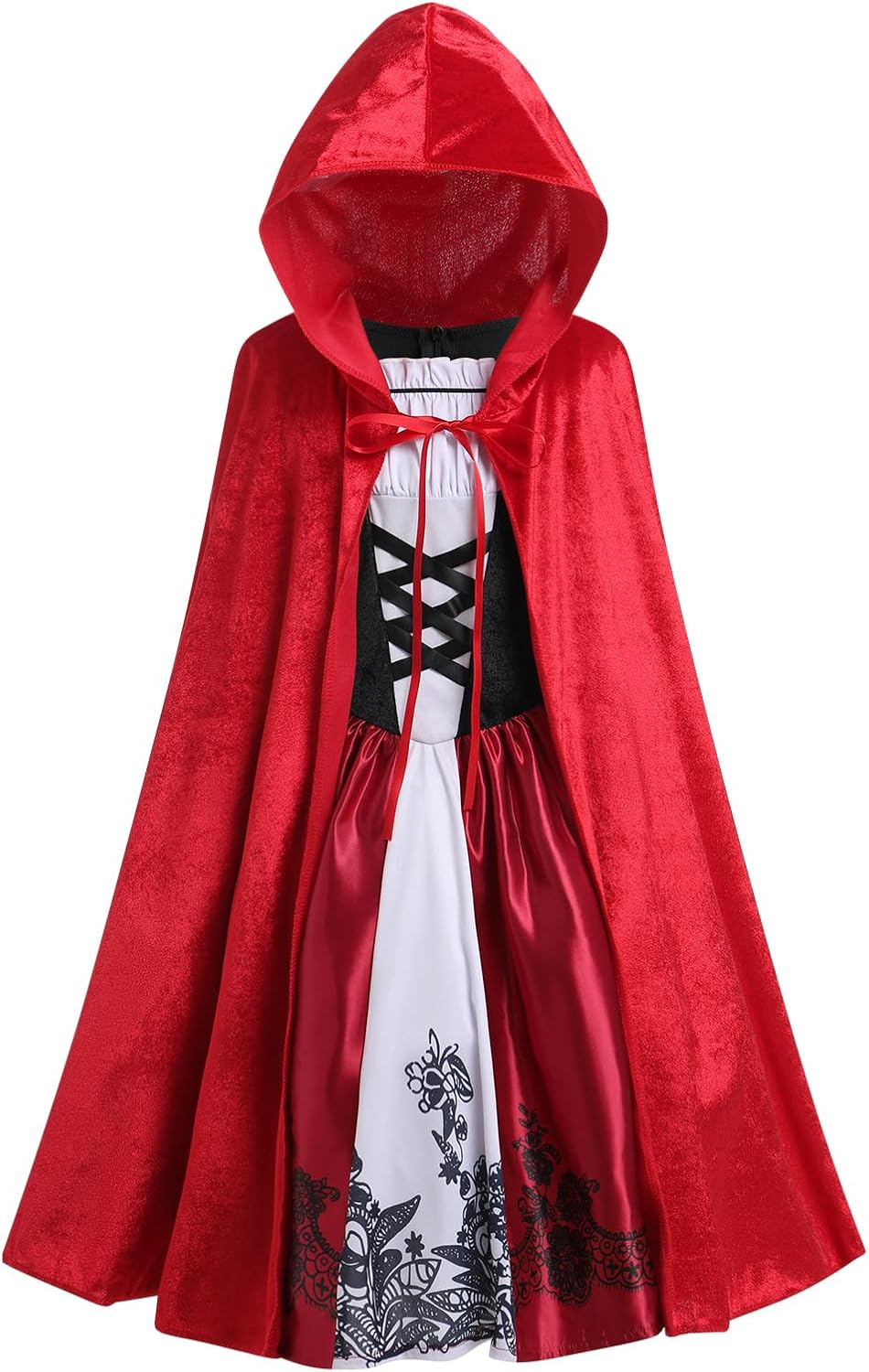 Disfraz de Princesa con Capa Roja para Niñas - Deluxe Halloween
