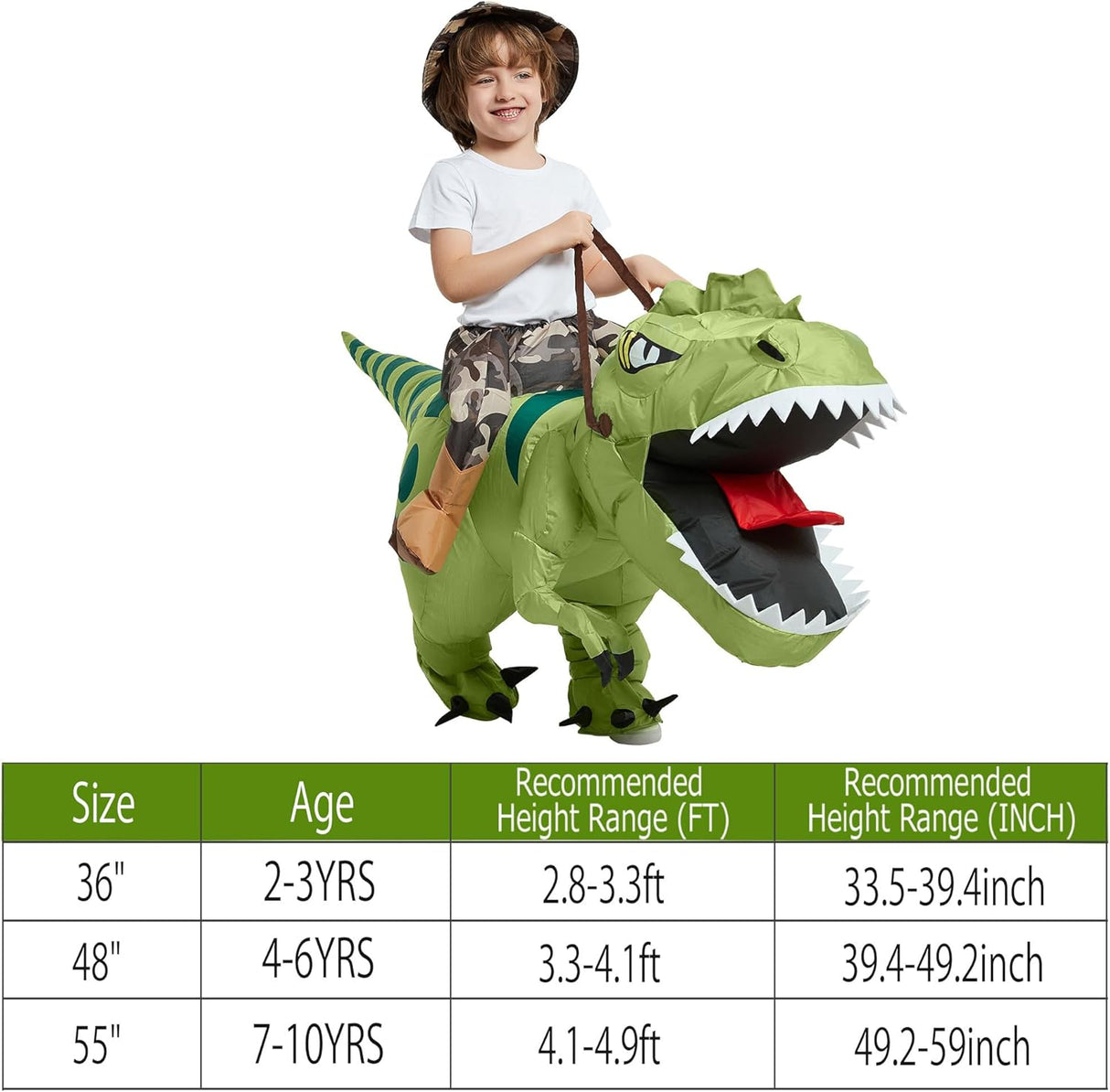 Disfraz Inflable Casa T-Rex para Niños, Divertido, Halloween