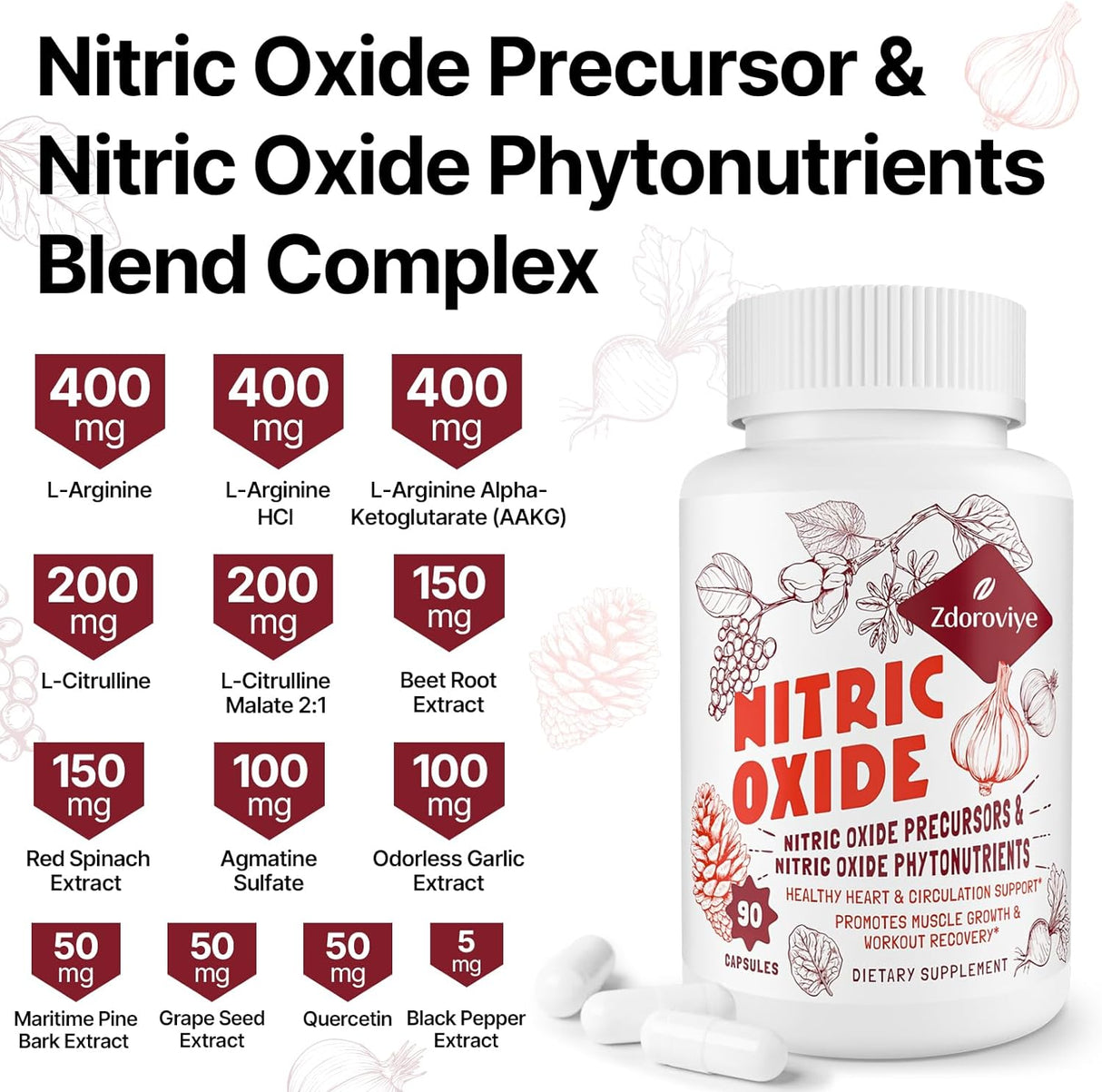 Suplemento de óxido nítrico para fitonutrientes nítrico