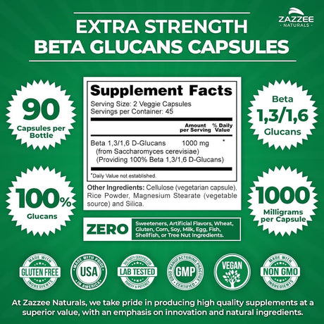 Suplementos Alimenticios contenido de glucano 90 cápsulas