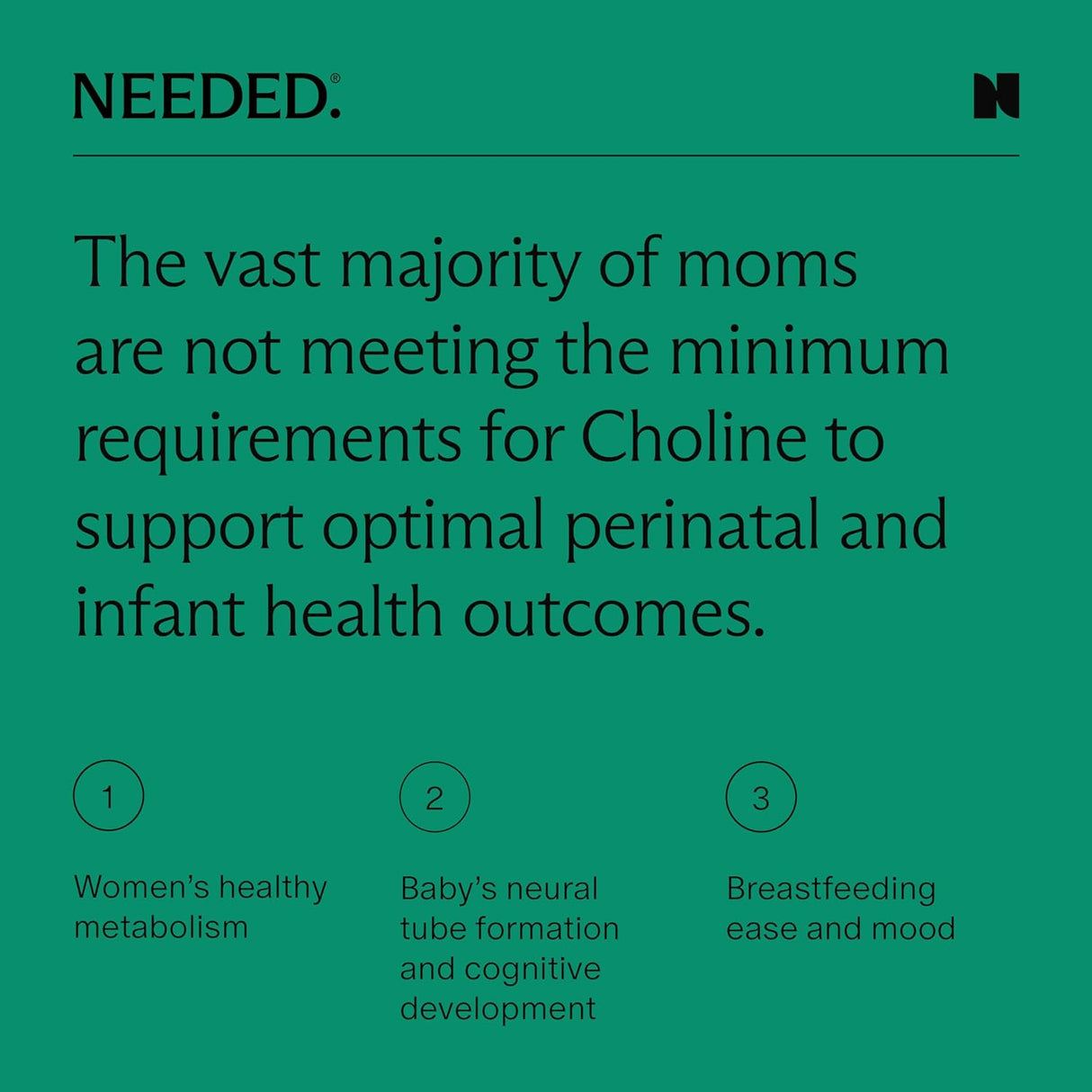 Suplemento Needed. Colina prenatal óptimo de colina prenatal