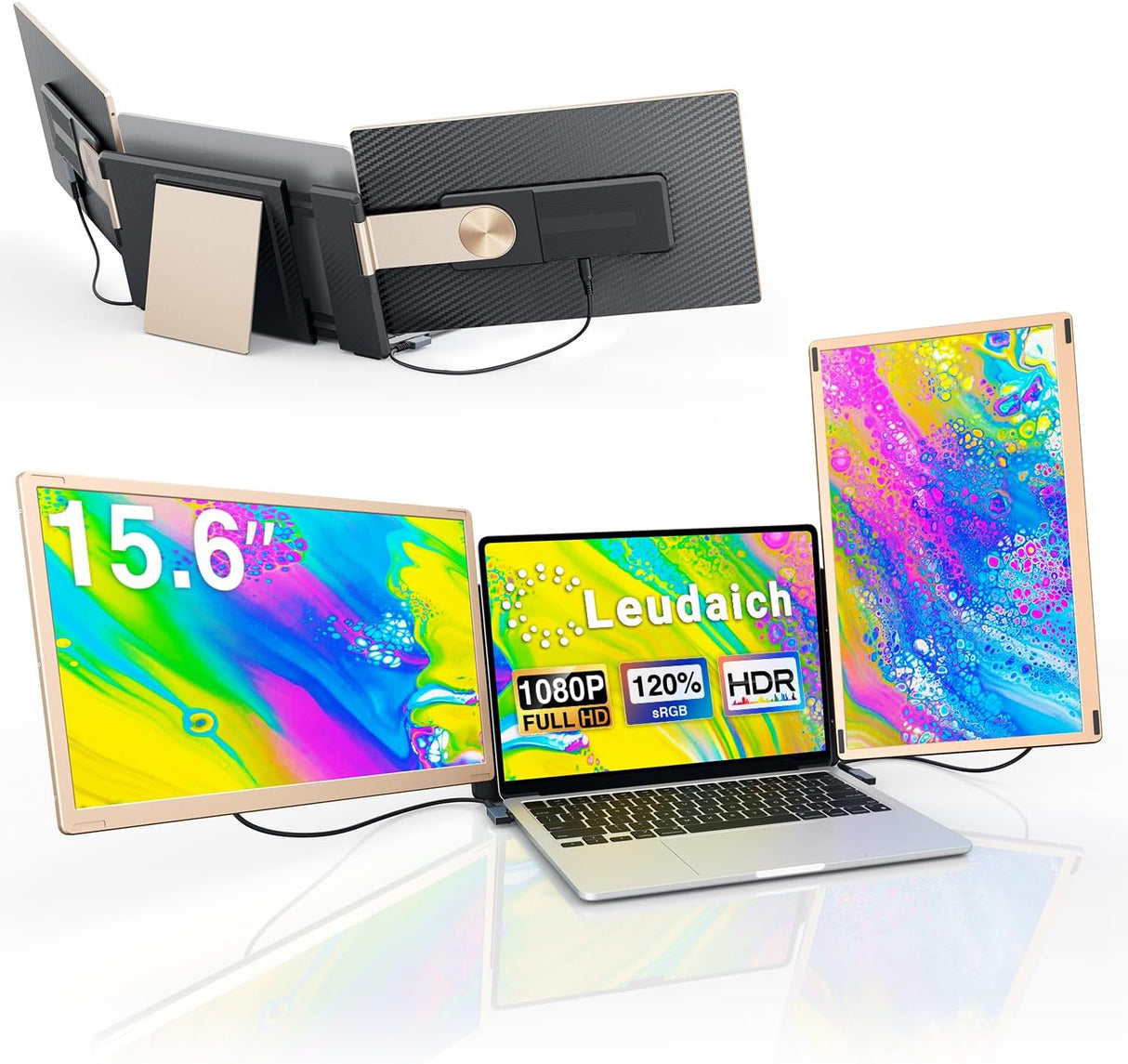 Extensor de pantalla 15.6'' portátil, 1080P, rotación 360°