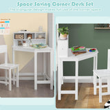 Costzon Juego de escritorio y silla para niños con gabinete